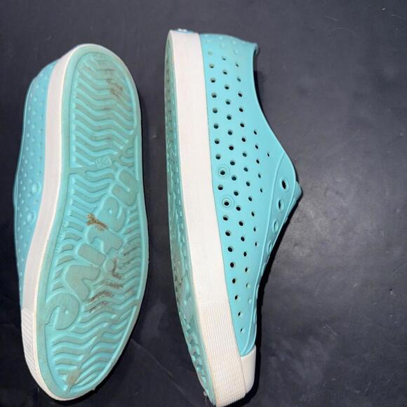 Native Adult Unisex Jefferson Waterproof Outdoor Aqua Blue Slip-On Shoes W8 M6 - Picture 4 of 13